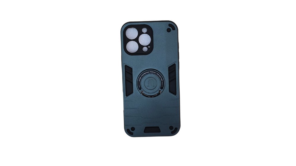 Silver blue Rugged Armor iPhone 16 pro maxCase with Kickstand Ring