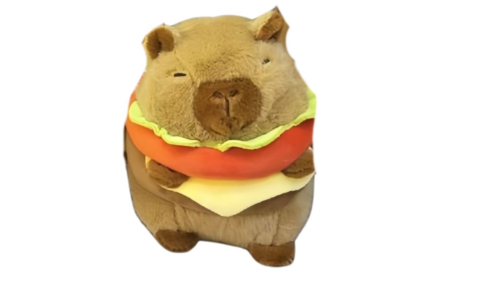 Capybara Burger Plush Toy – Funny Stuffed Animal Gift