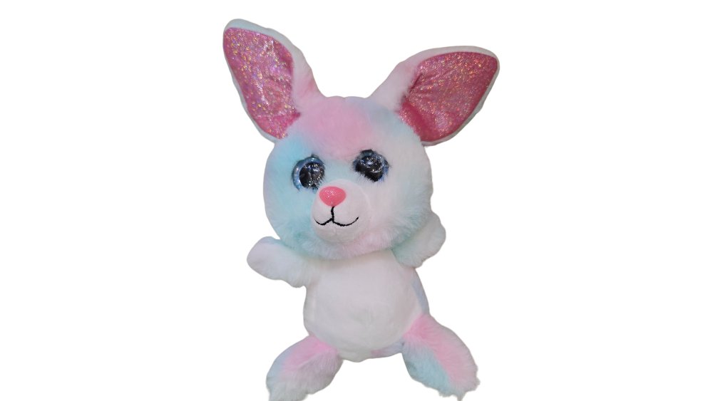 🎀 Pastel Bunny Plush – Pink & Blue Soft Toy