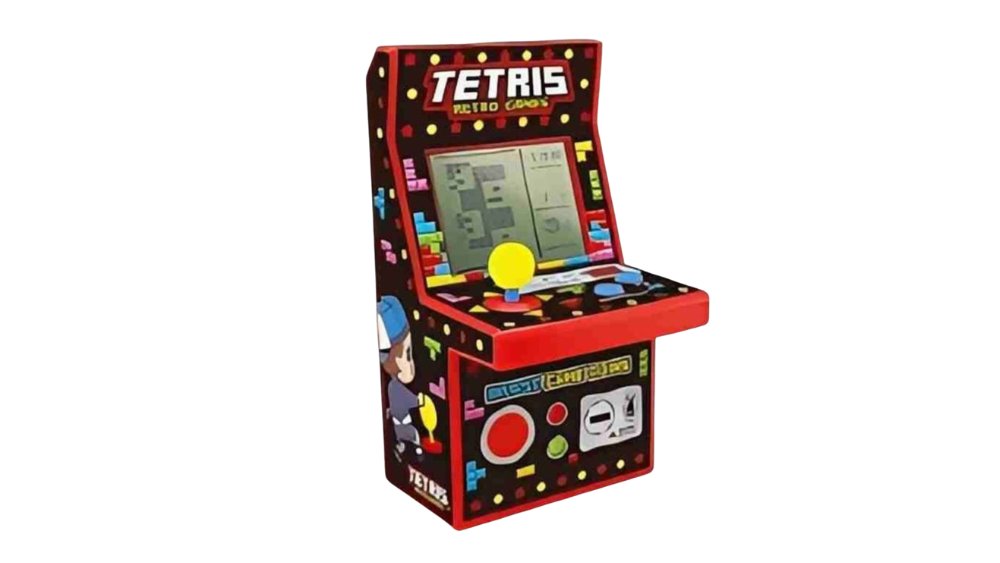 Tetris Retro Mini Arcade Console – Red Handheld Electronic Game