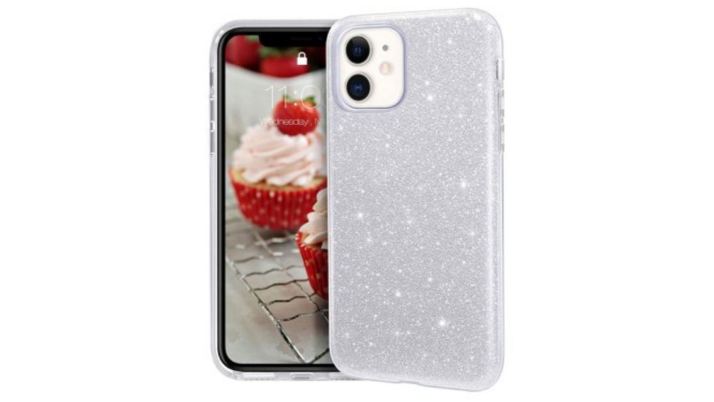 Silver Double layer & glitter hard cover 15promax