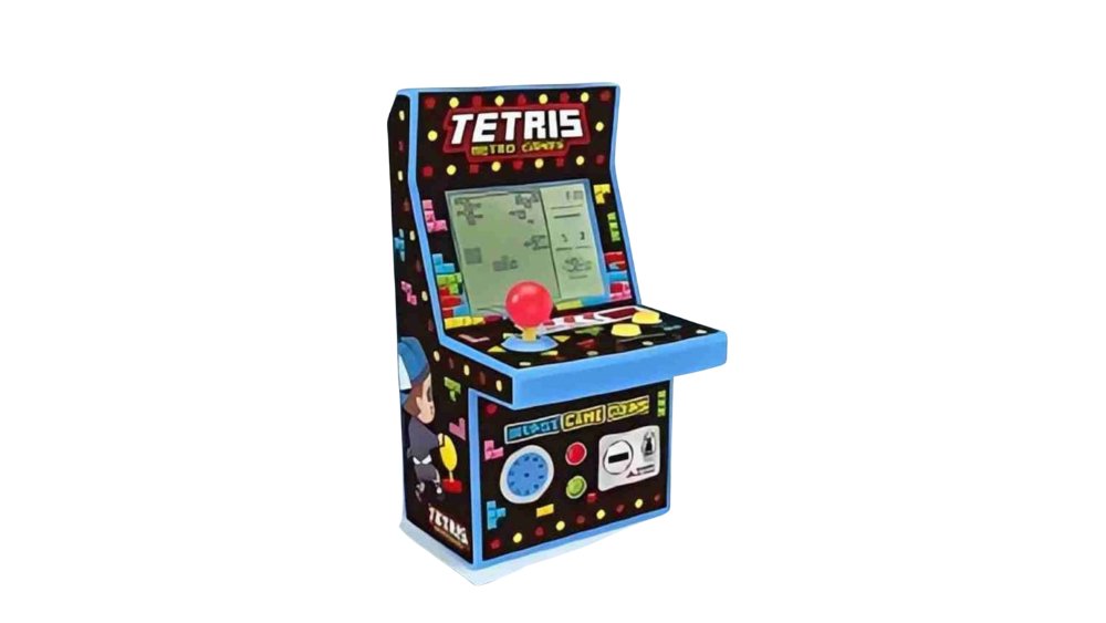 Tetris Retro Mini Arcade Console – Blue Handheld Electronic Game