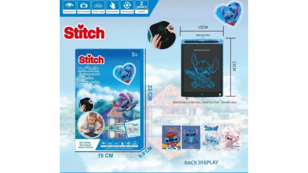 Stitch LCD Writing Tablet 8.5″ – Cute Disney Drawing & Writing Pad