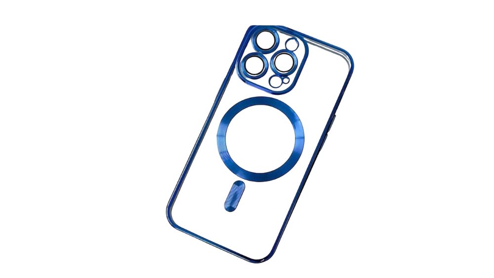 MagSafe Clear iPhone Case with blue Edge – Slim, Protective Iphone 16promax