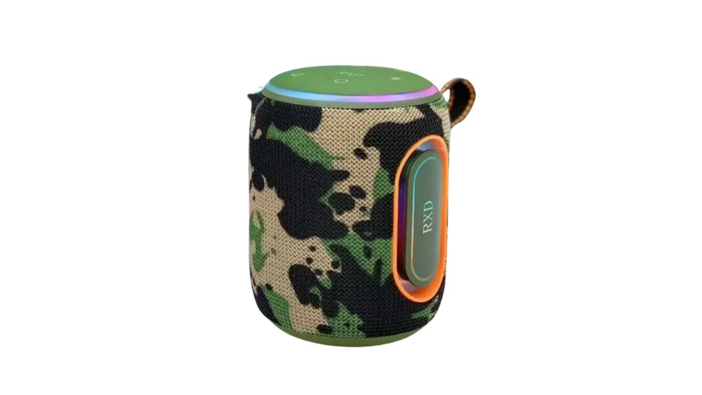 LED Bluetooth Speaker – Cylindrical Portable Wireless Speaker Camouflage