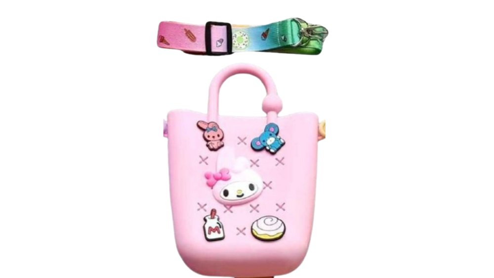 Kawaii Silicone Crossbody Bag with My Melody-Inspired Design & Charms