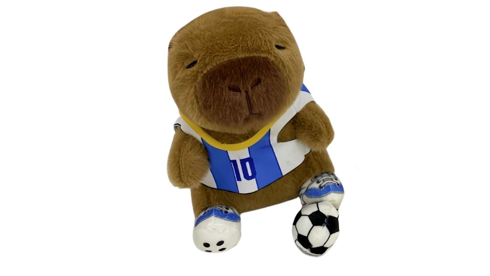 Capybara blue Football Plush Toy – Soft Stuffed Animal with Soccer Ball
