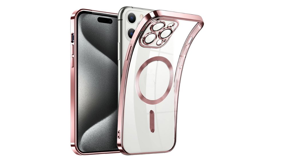 MagSafe Clear iPhone Case with rosegold Edge – Slim, Protective iphone 16 promax