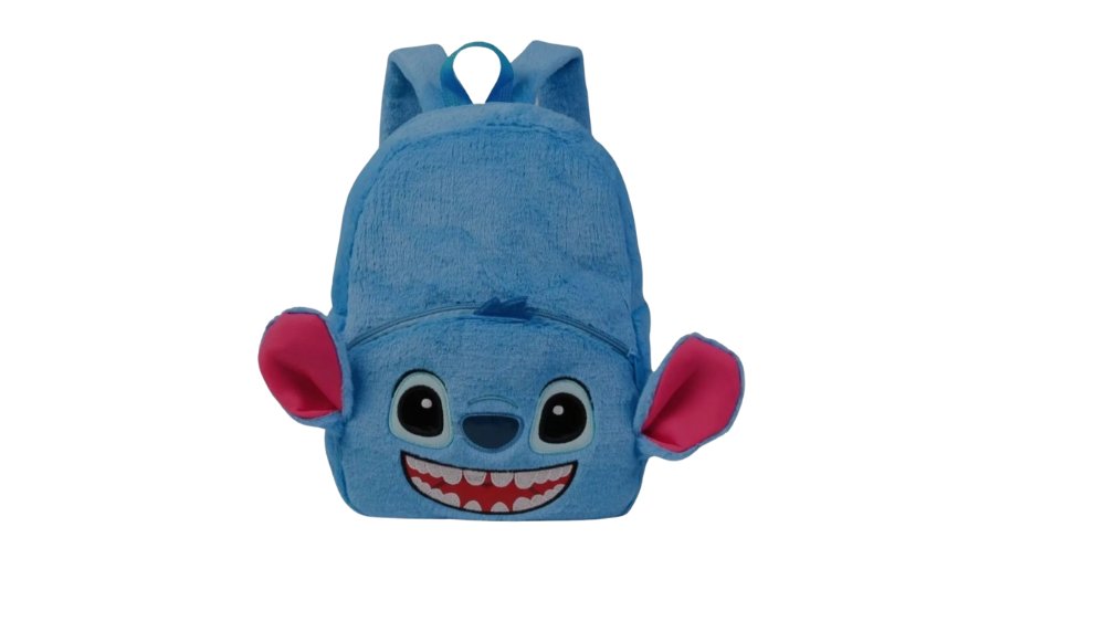 Stitch Plush Backpack – Cute Blue Soft Bag for Kids & Fa