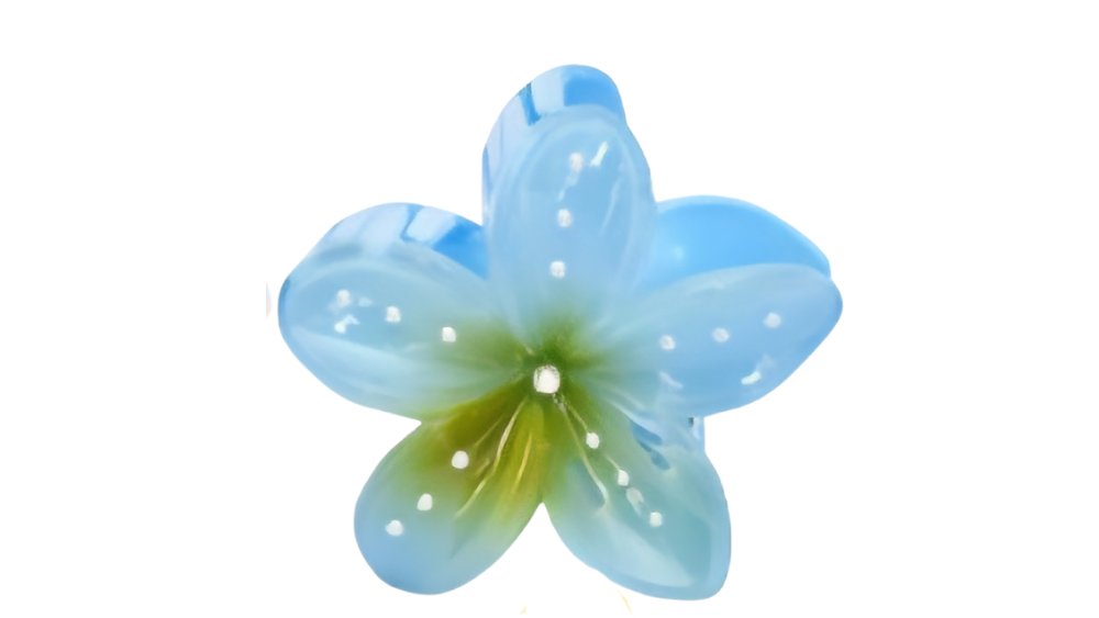 Blue & Green Flower Hair Clip