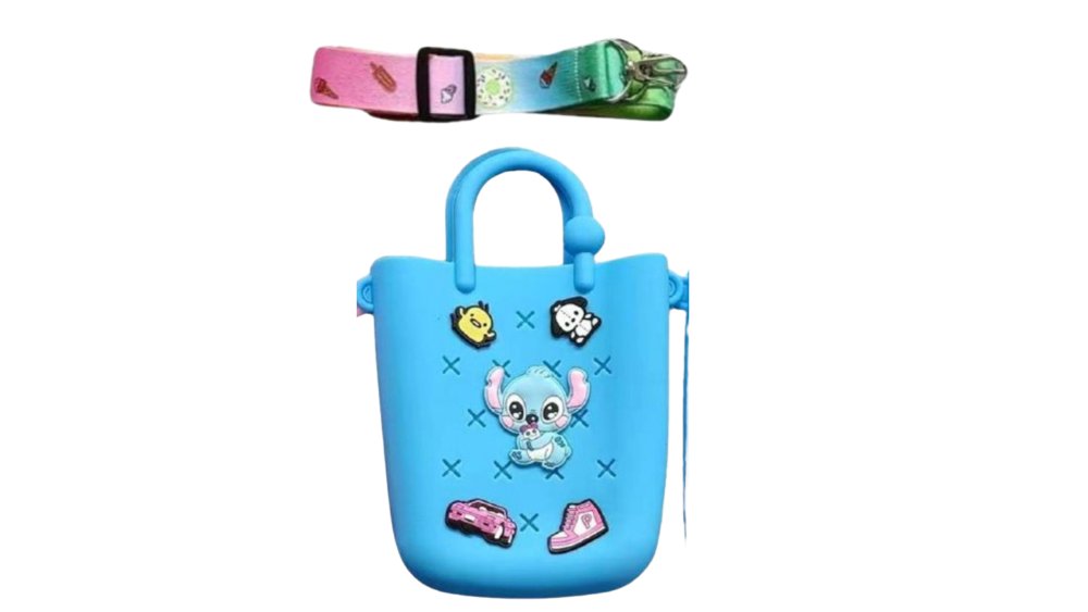 Kawaii Silicone Crossbody Bag with Stitch-Inspired Design & Fun Charms style 2