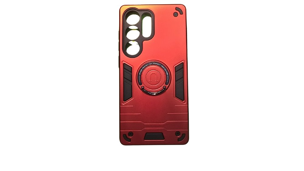 Red Rugged Armor Samsung S24 Case with Kickstand Ring