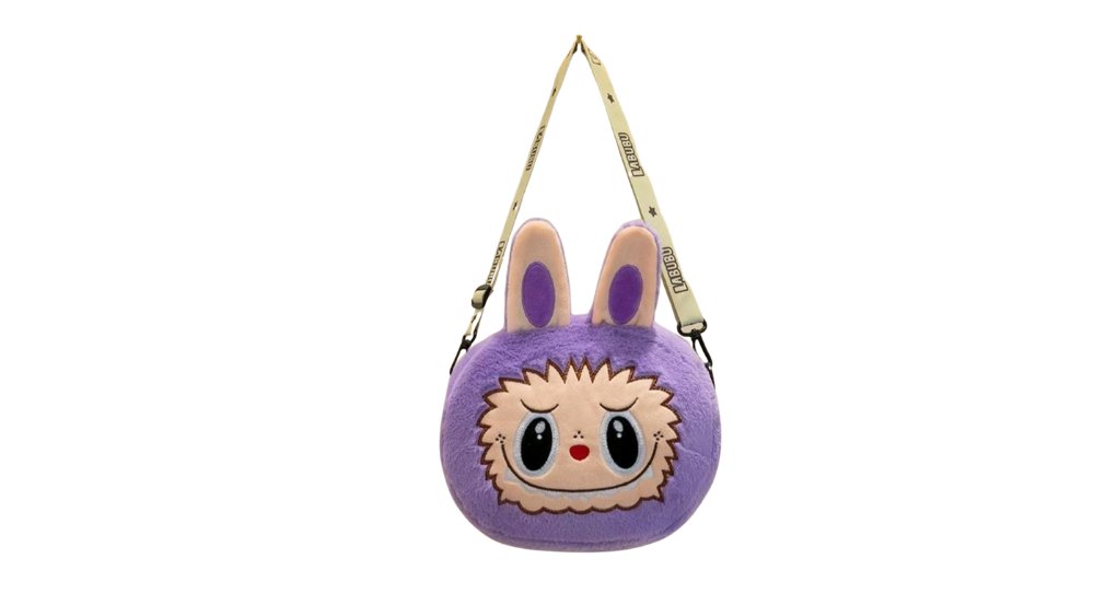 Labubu Plush Shoulder Bag – Purple Cute Crossbody Bag